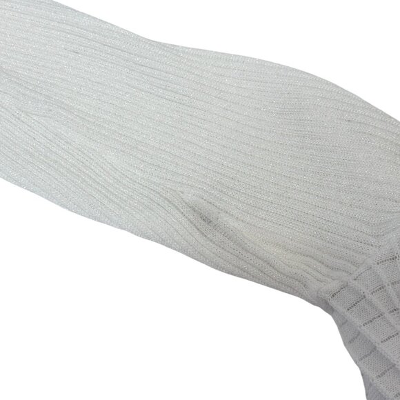 Lauren Michelle Ivory White Faux Fur Open Front Cardigan Size L Long Sleeve - Picture 7 of 11